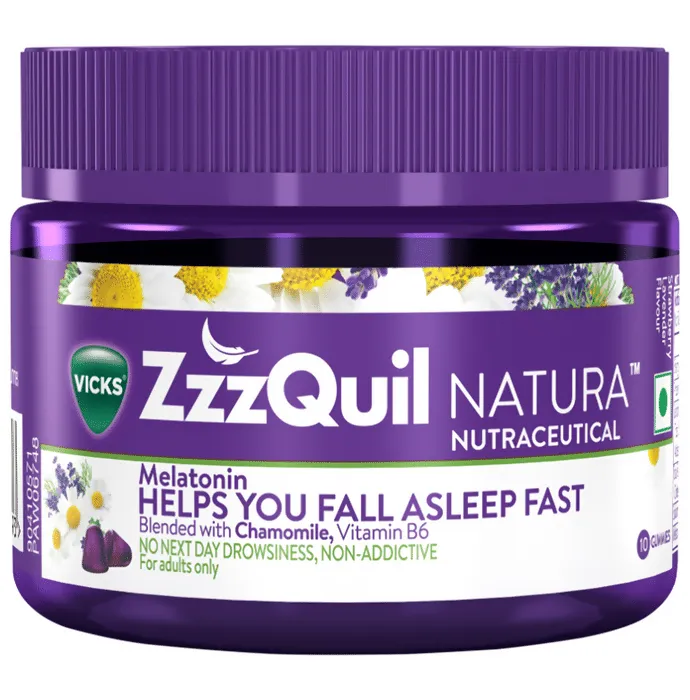 Vicks ZzzQuil Natura Melatonin Sleep Gummies 10 gummies 1.webp
